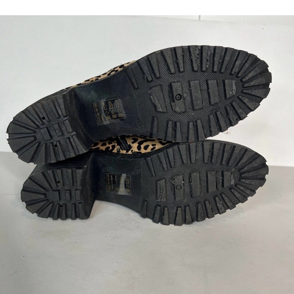 Qupid Leopard Print Stacked Heel Ankle Zipper Booties Boots Womens 8 - Picture 6 of 6